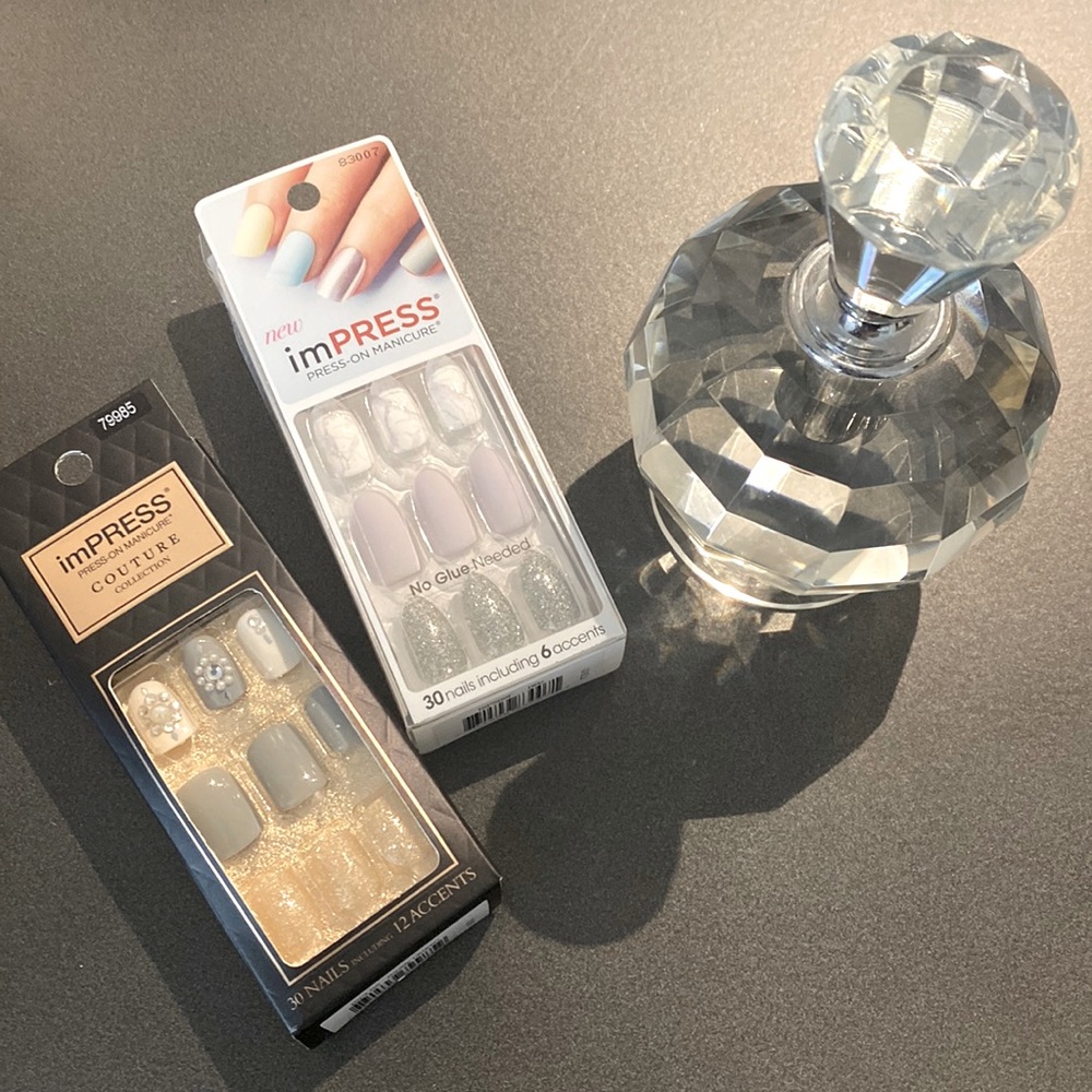 Cool Toned Glam imPress by Kiss Press-On Manicure Nails NIB Duo